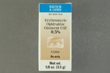 Erythromycin Base 0.5% Ointment Tube 3.5 Gram by Bausch & Lomb  ID 24208-0910-55